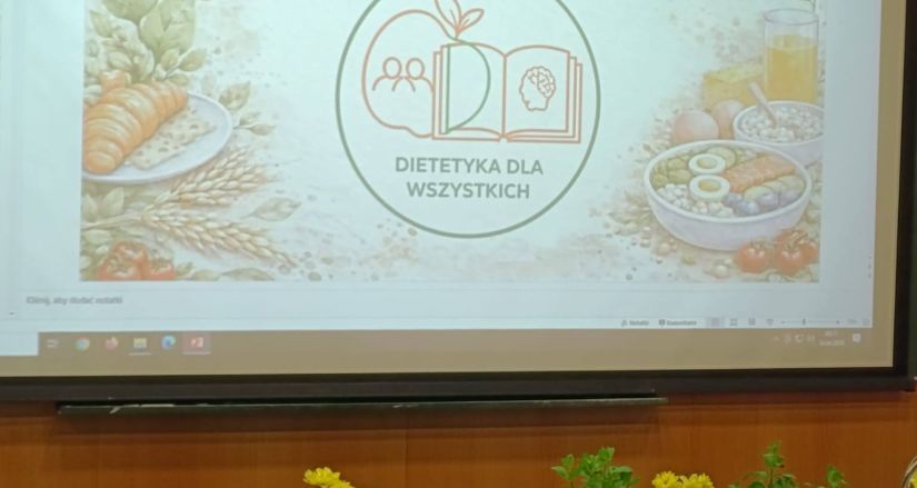 stół z roślinami w tle slajd z napisem dietetyka dla wszystkich