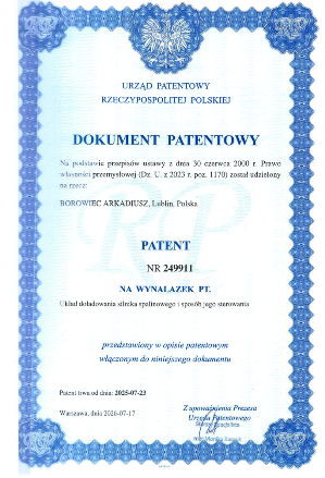 Patent nr 249911 na wynalazek pt. "Ukkład doładowania silnika spalinowego i sposób jego sterowania"