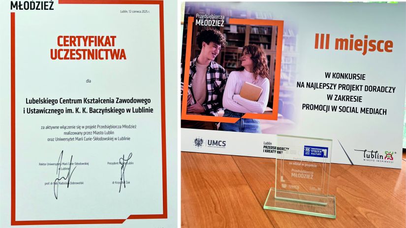 LCKZiU podium "Przedsiębiorcza Młodzież".