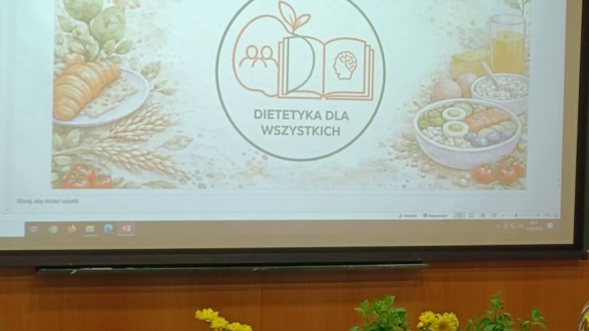 stół z roślinami w tle slajd z napisem dietetyka dla wszystkich